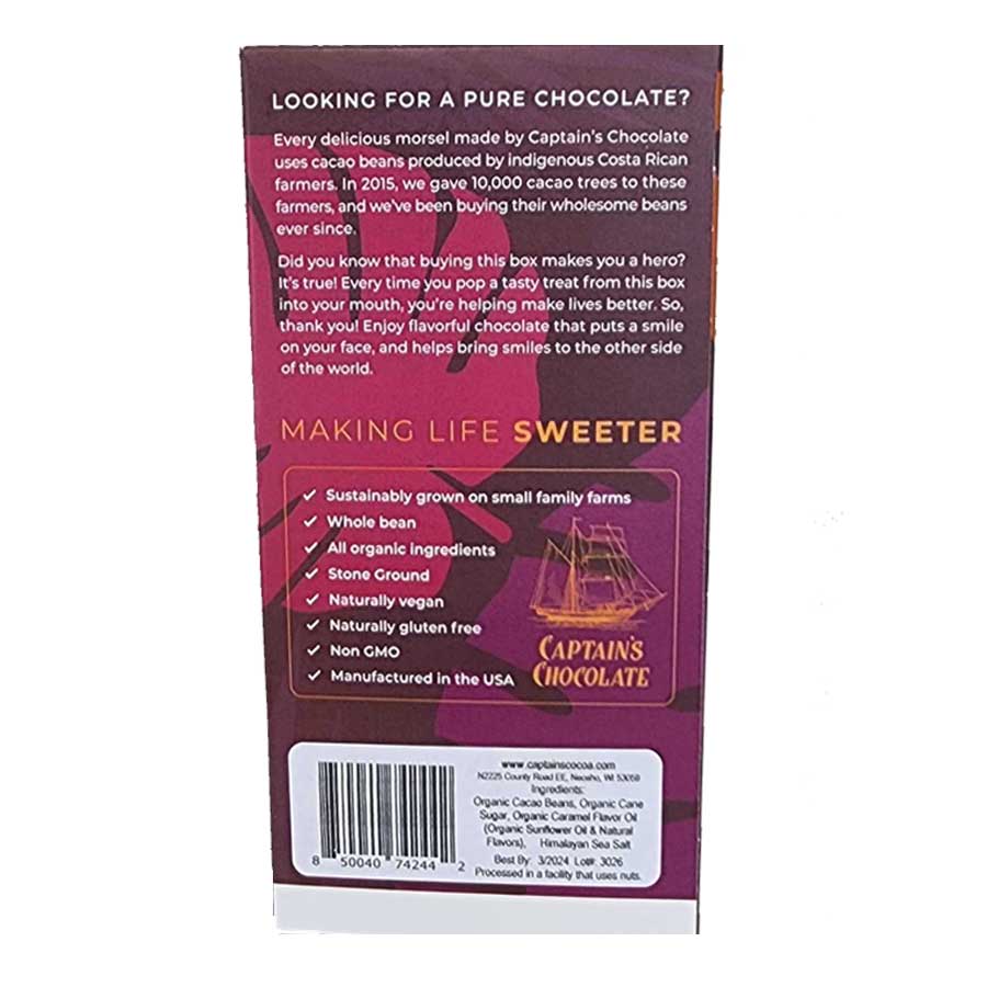Organic Salted Caramel Dark Chocolate Bar (40g)