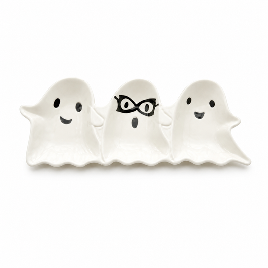 Tootles! by Jeanne Fitz 3 Compartment Ghost Plate, 14 Inches