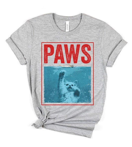 Vintage Cool Cat Paws Movie Poster Pun Funny Graphic Tee