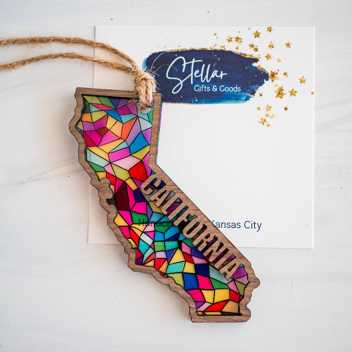 Ornaments - Stained Glass State Holiday- Local Christmas
