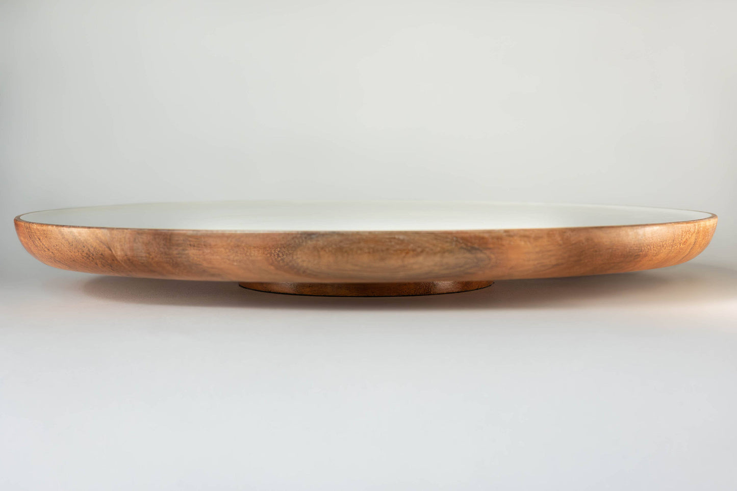 Wood + White Acacia Wood Lazy Susan, 16 inches