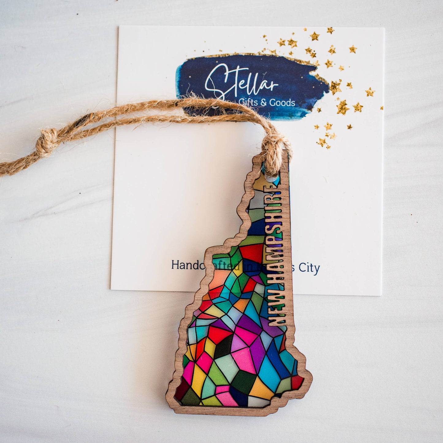 Ornaments - Stained Glass State Holiday- Local Christmas
