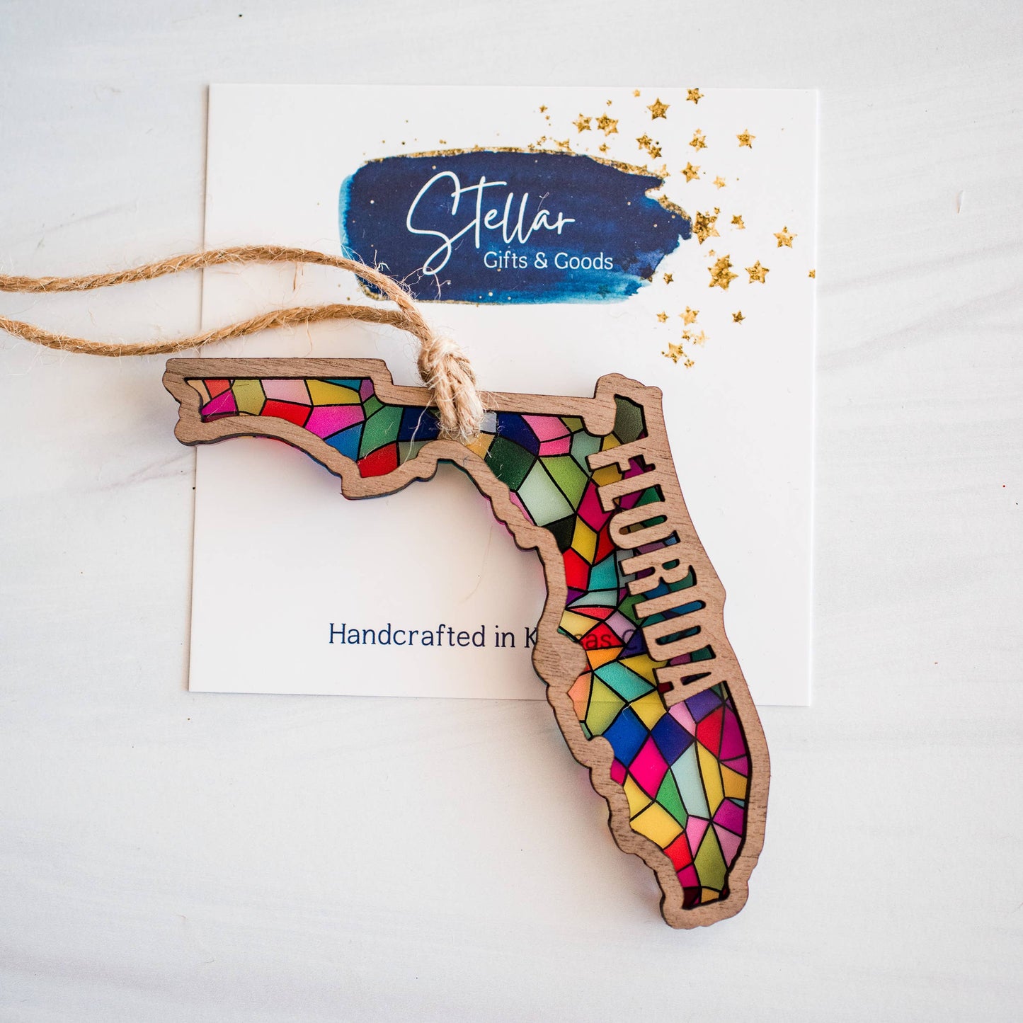 Ornaments - Stained Glass State Holiday- Local Christmas
