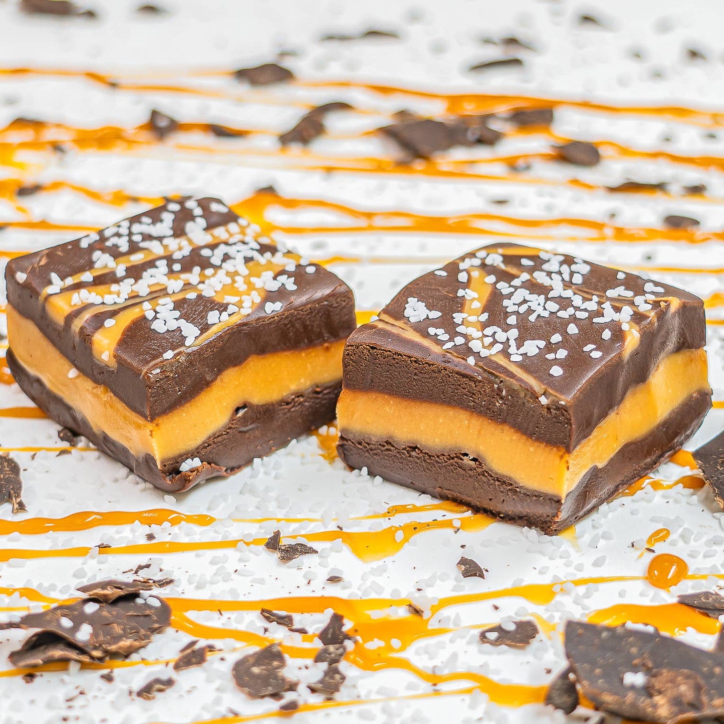 Dark Chocolate Caramel Sea Salt 1/2 lb. Fudge Bar