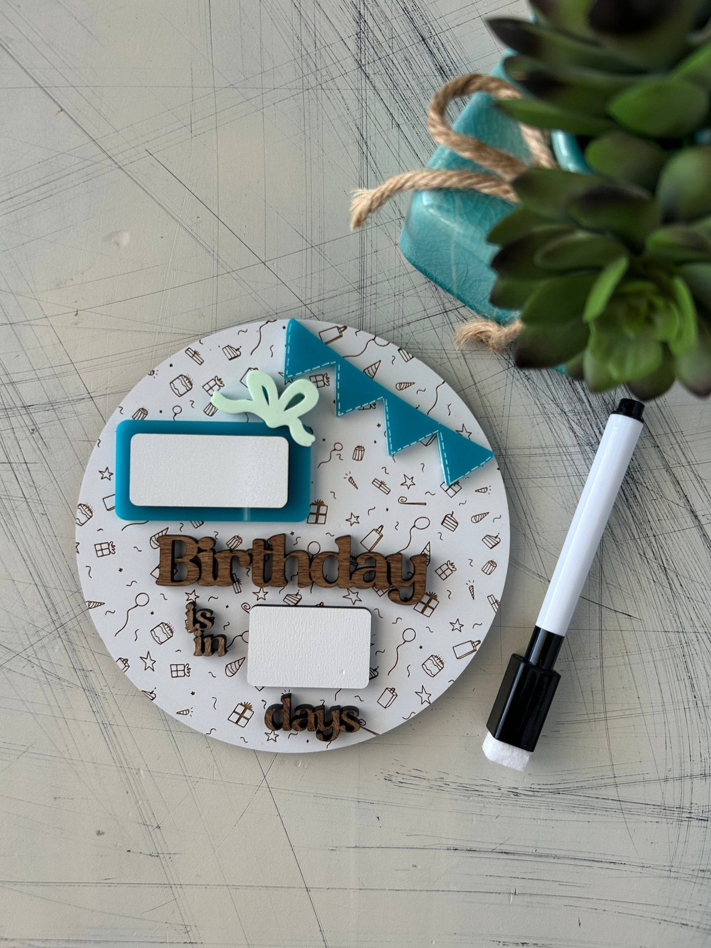 Dry Erase Birthday Countdown Sign
