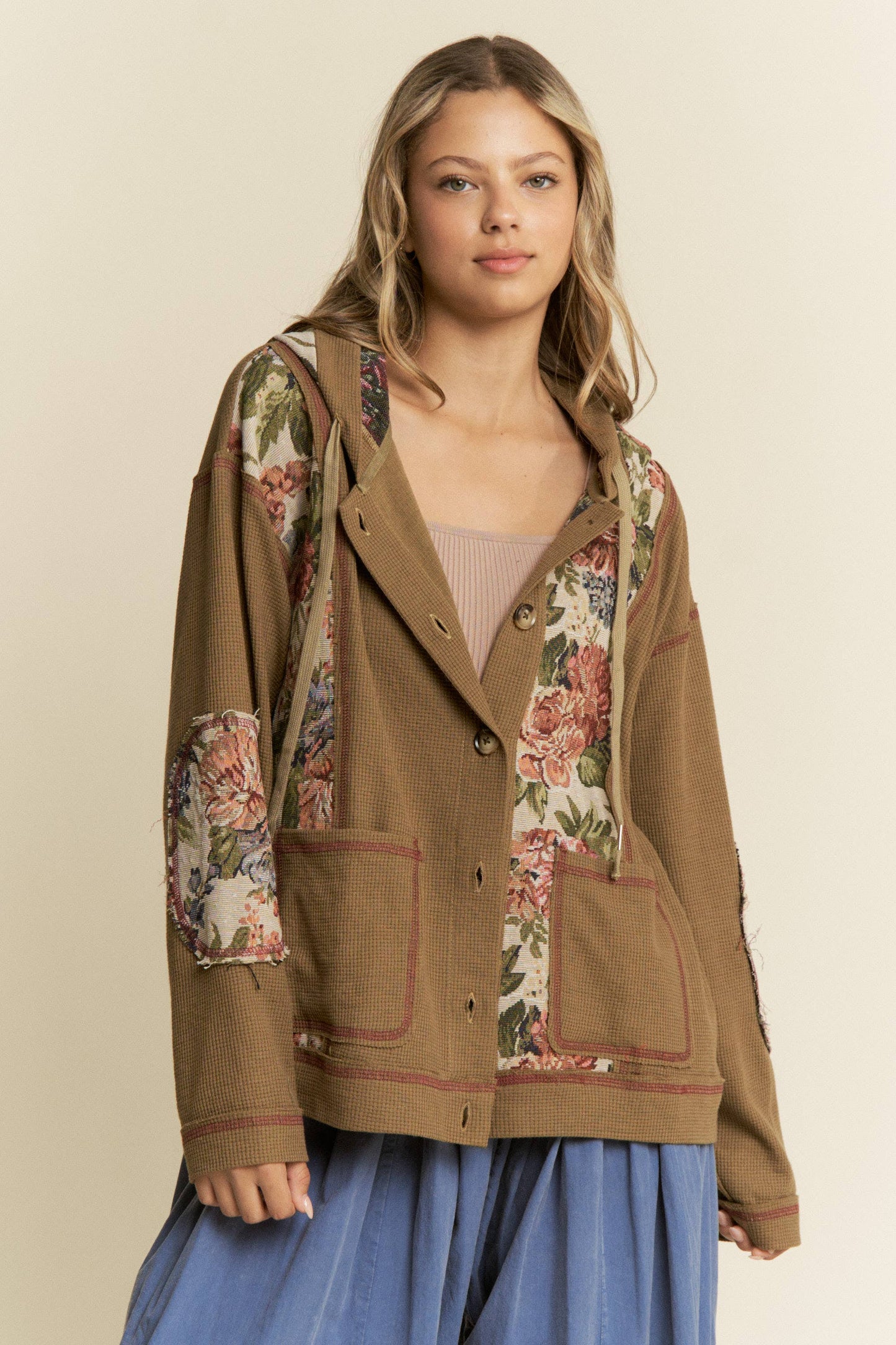 Teddy Bear Design Knit Hooded Jacket
