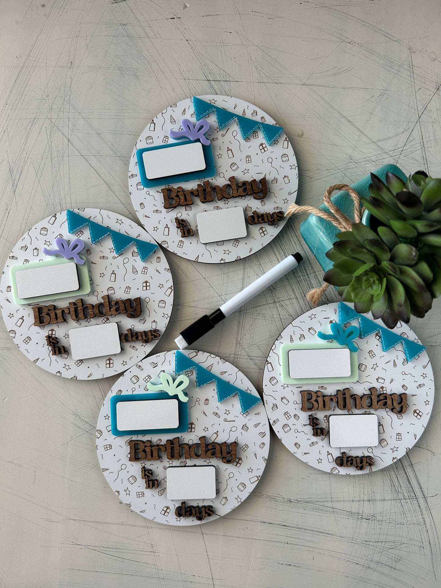 Dry Erase Birthday Countdown Sign