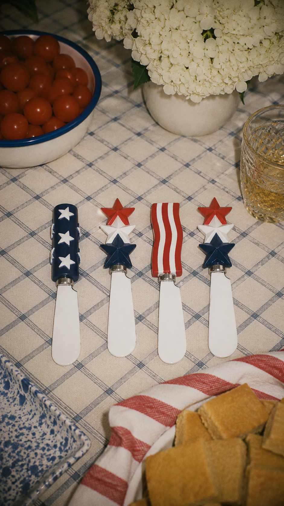 Tootles! by Jeanne Fitz Stars & Stripes Cheese Spreader Set, 4 Pieces