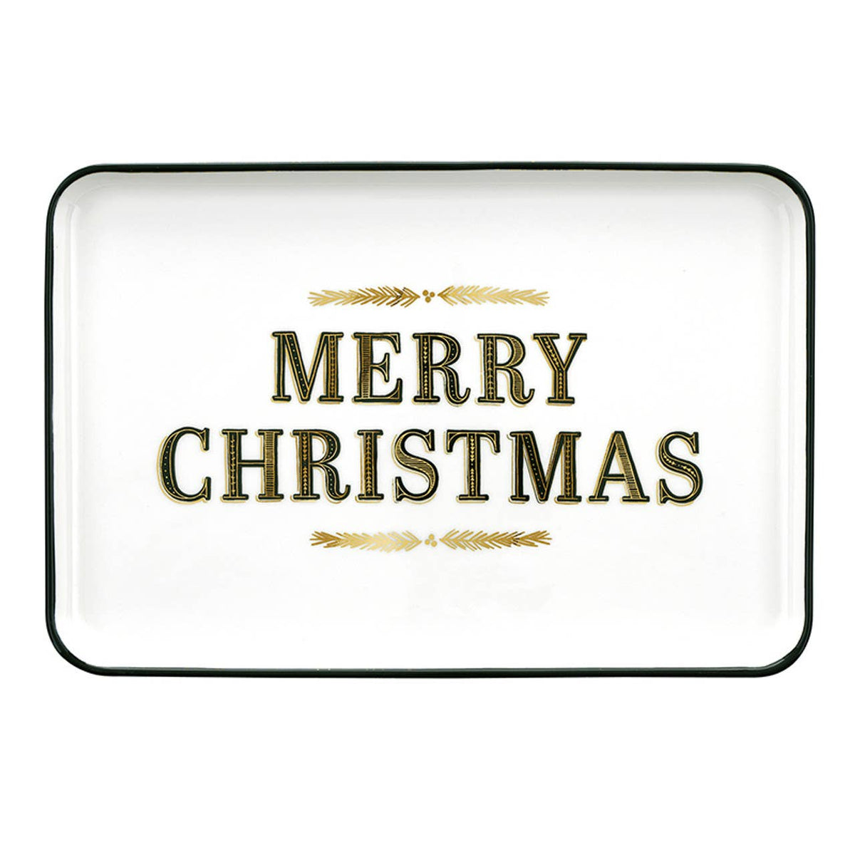 Merry Christmas Ceramic Serving Platter | 12 × 8 Inches