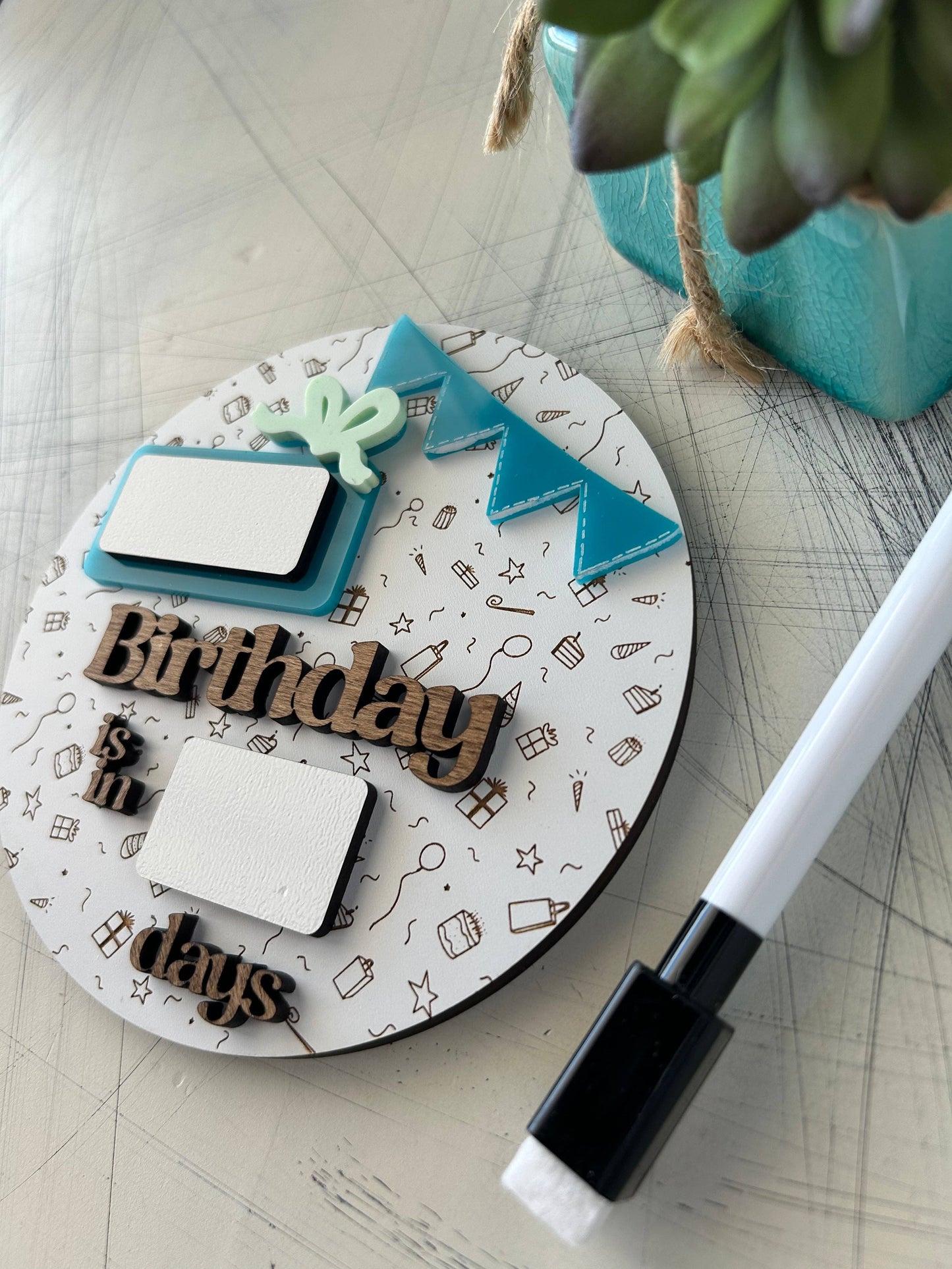 Dry Erase Birthday Countdown Sign
