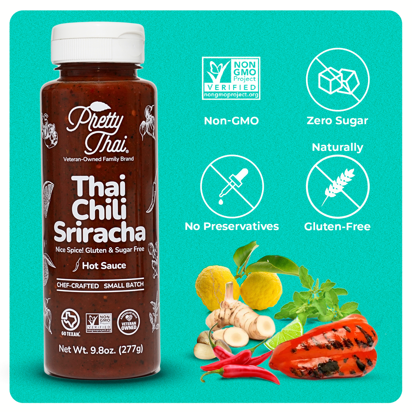 Pretty Thai® Thai Chili Sriracha | Citrus Garlic Hot Sauce