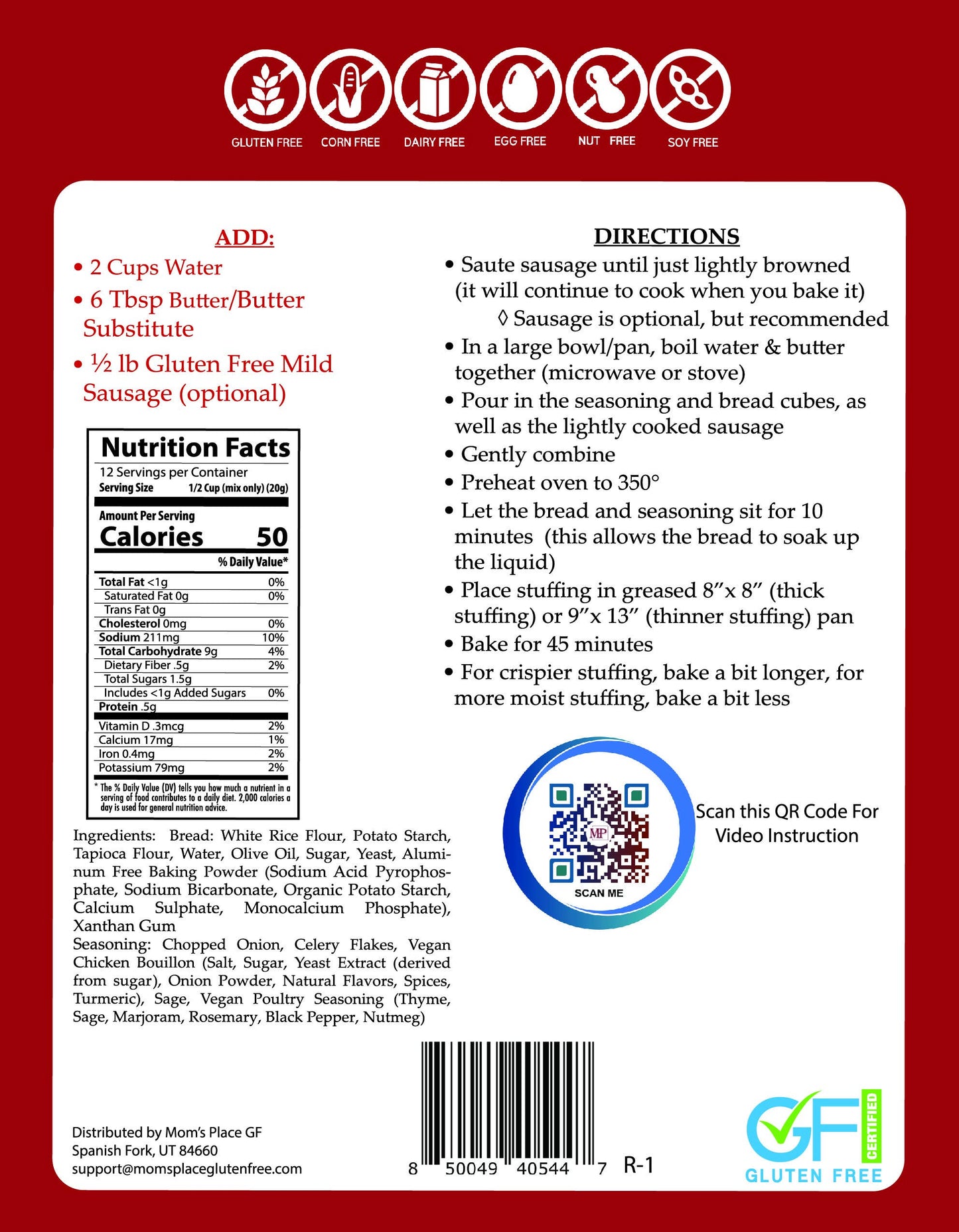 Gluten-Free Sensational Stuffing Mix