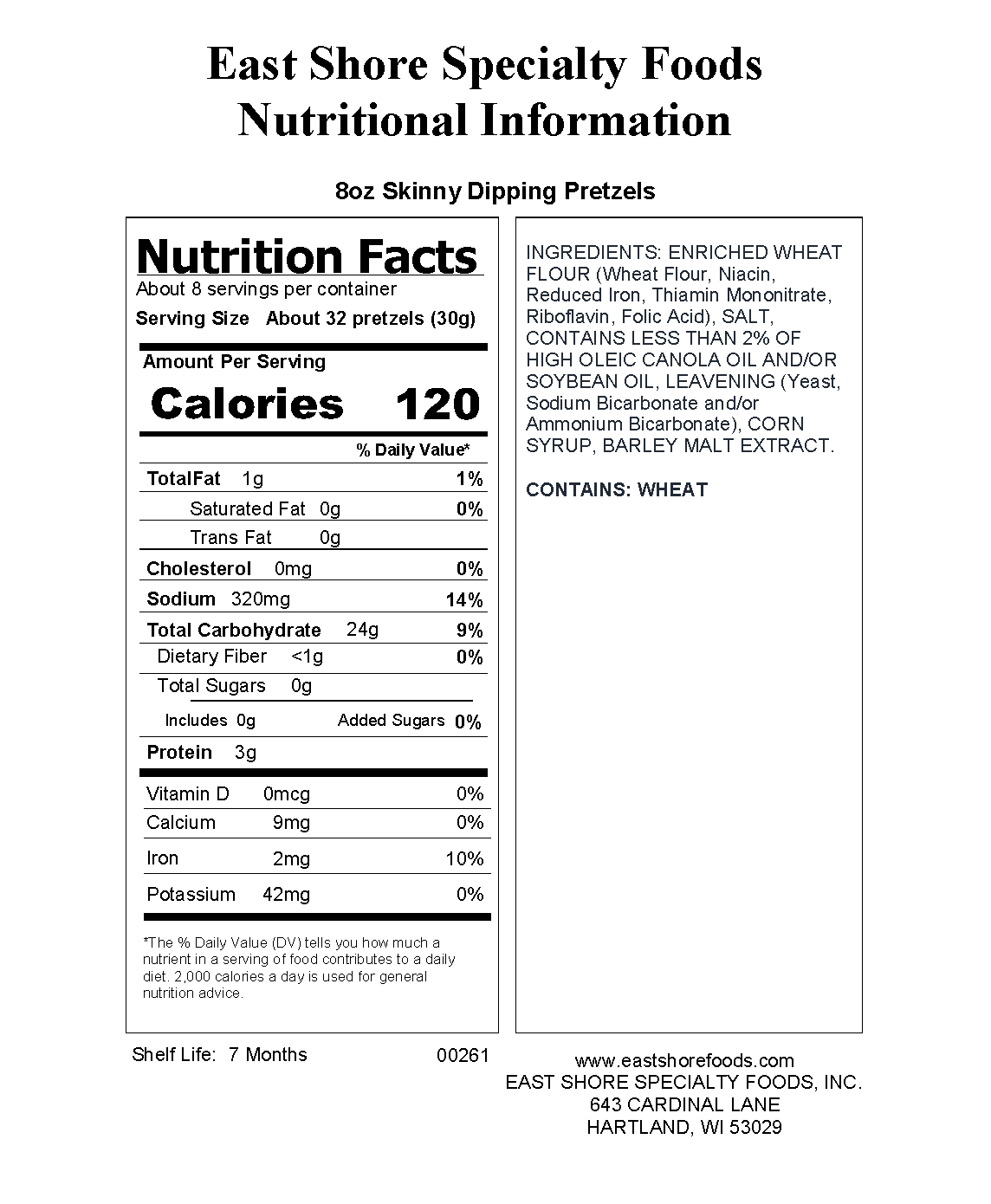 East Shore Pretzels - 8oz Bag Skinny Dipping Pretzels