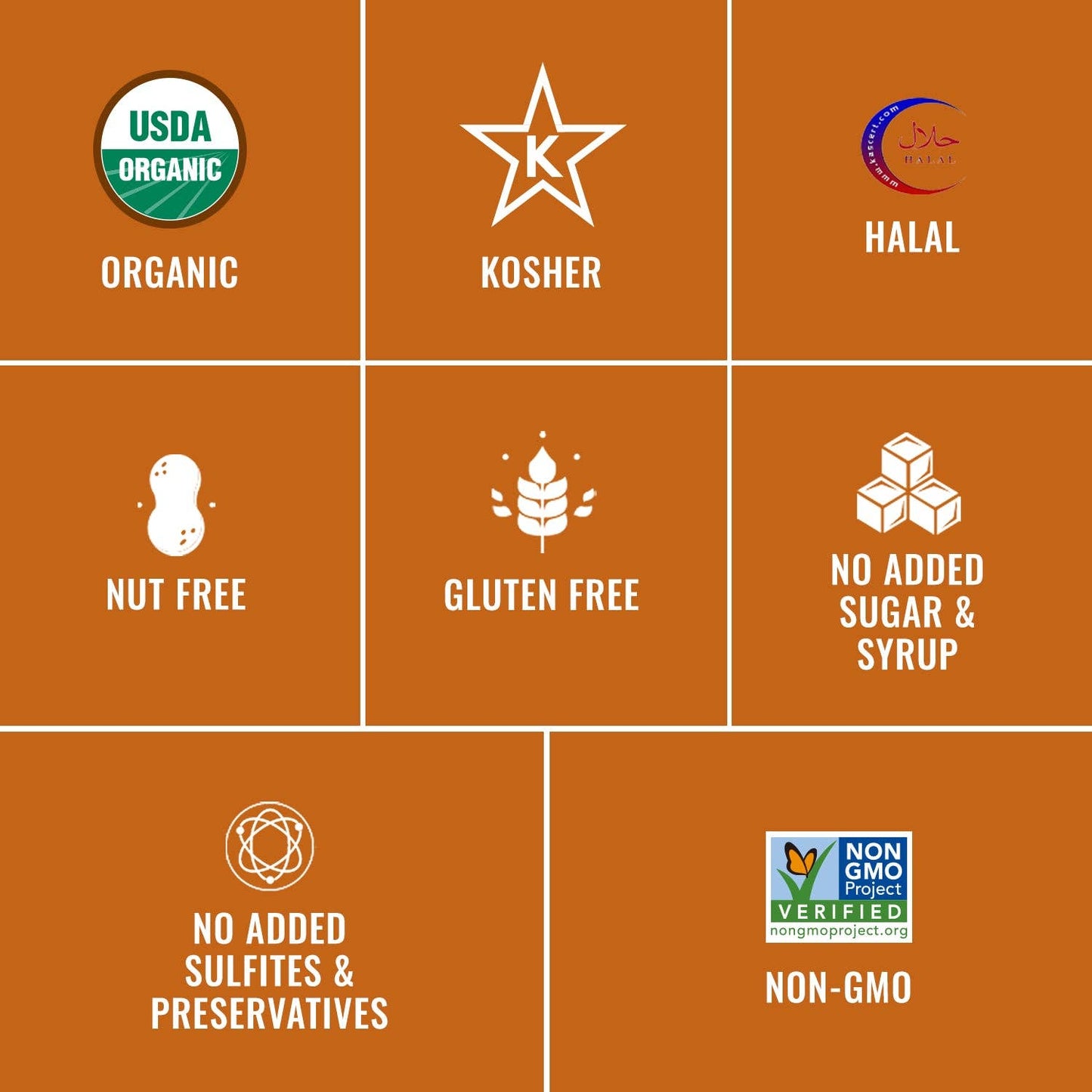 Organic Dried Apricots Added Prebiotics - No Sugar Added