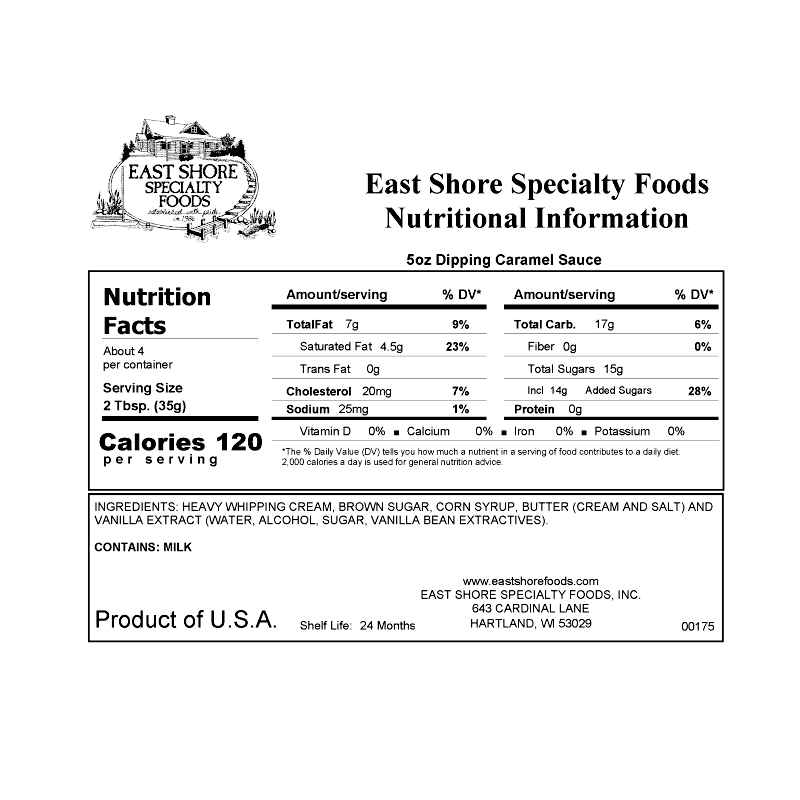 East Shore Sauce - 5oz Jar Creamy Dipping Caramel Sauce