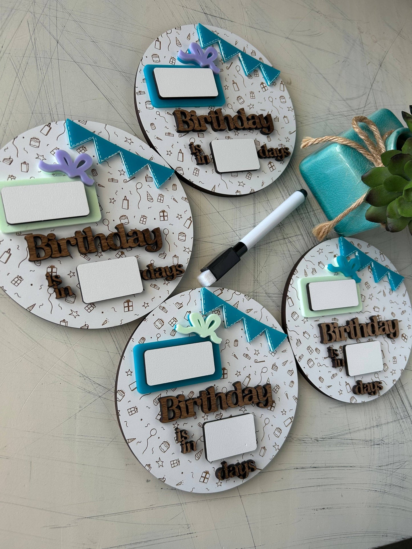 Dry Erase Birthday Countdown Sign