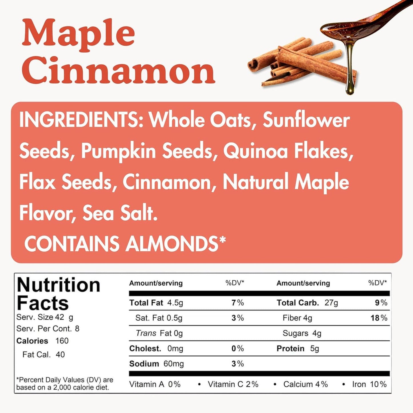 Superfood Maple Almond CinnamonOatmeal Pantry Bag