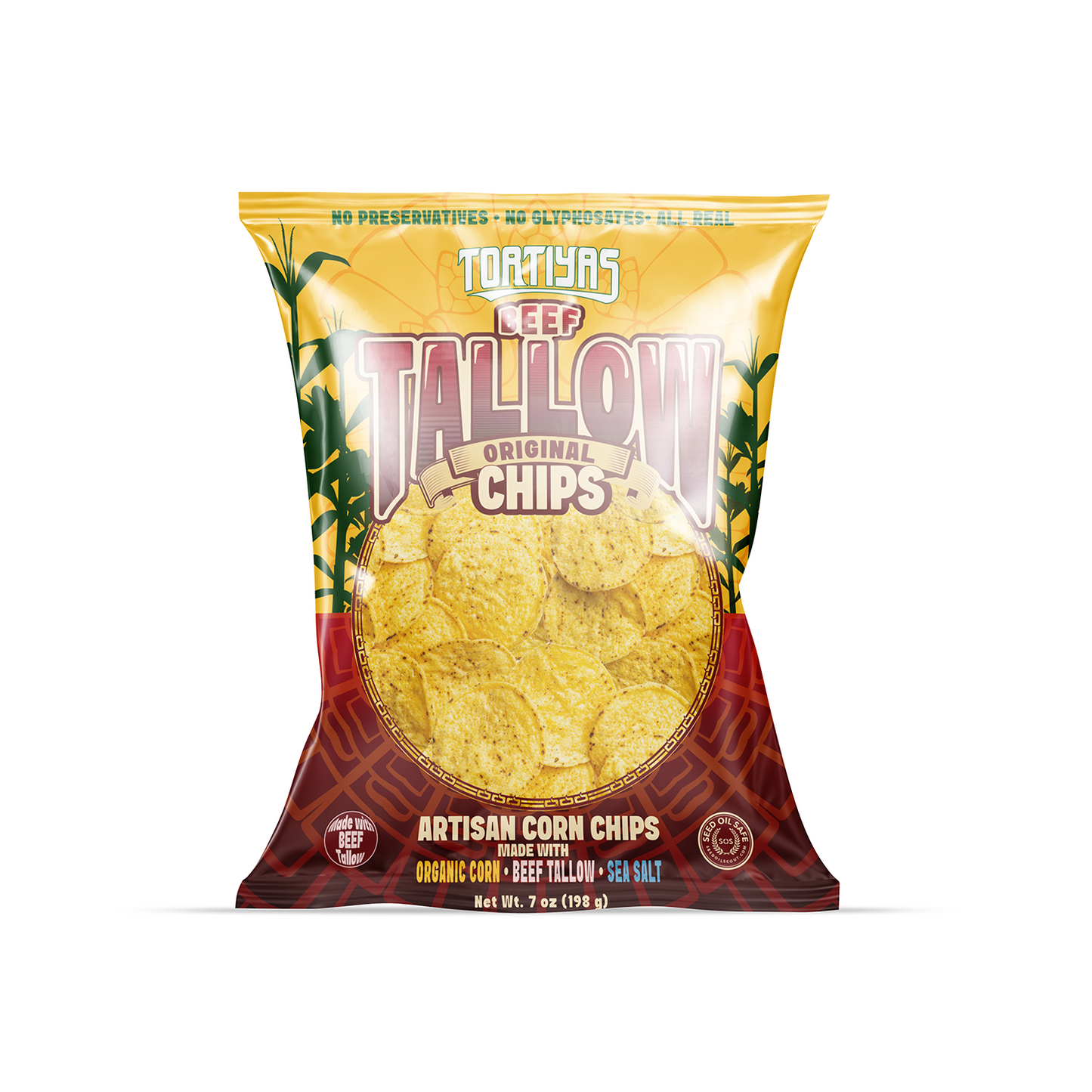 Tortiyas Beef Tallow Organic Tortilla Chips 7oz