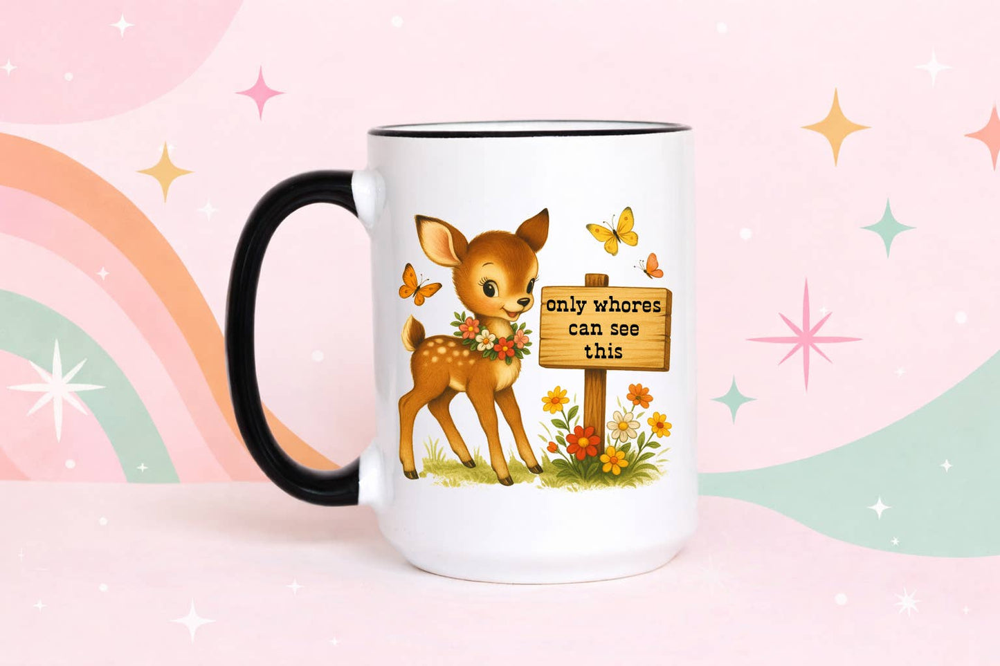 Funny Coffee Mug – Only Whores See This Vintage Deer Design