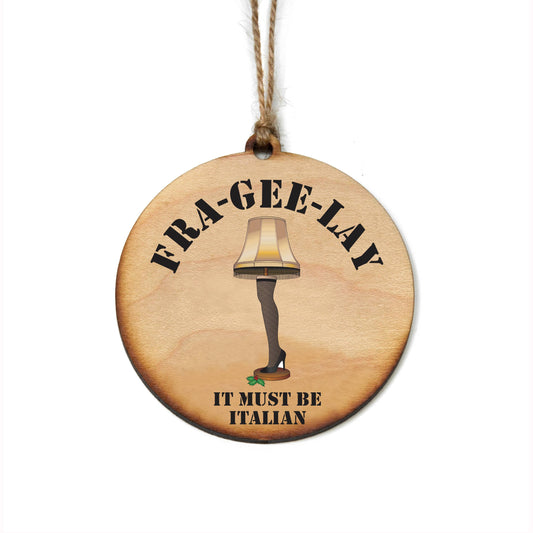 Fra-Gee-Lay Wood Christmas Ornament