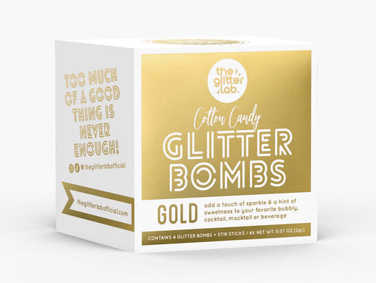 Gold Drink Glitter Bombs for Cocktails, Mocktails & Bubbly