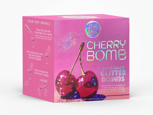 Cherry Bomb Beverage Glitter Bombs for Cocktails & Soda