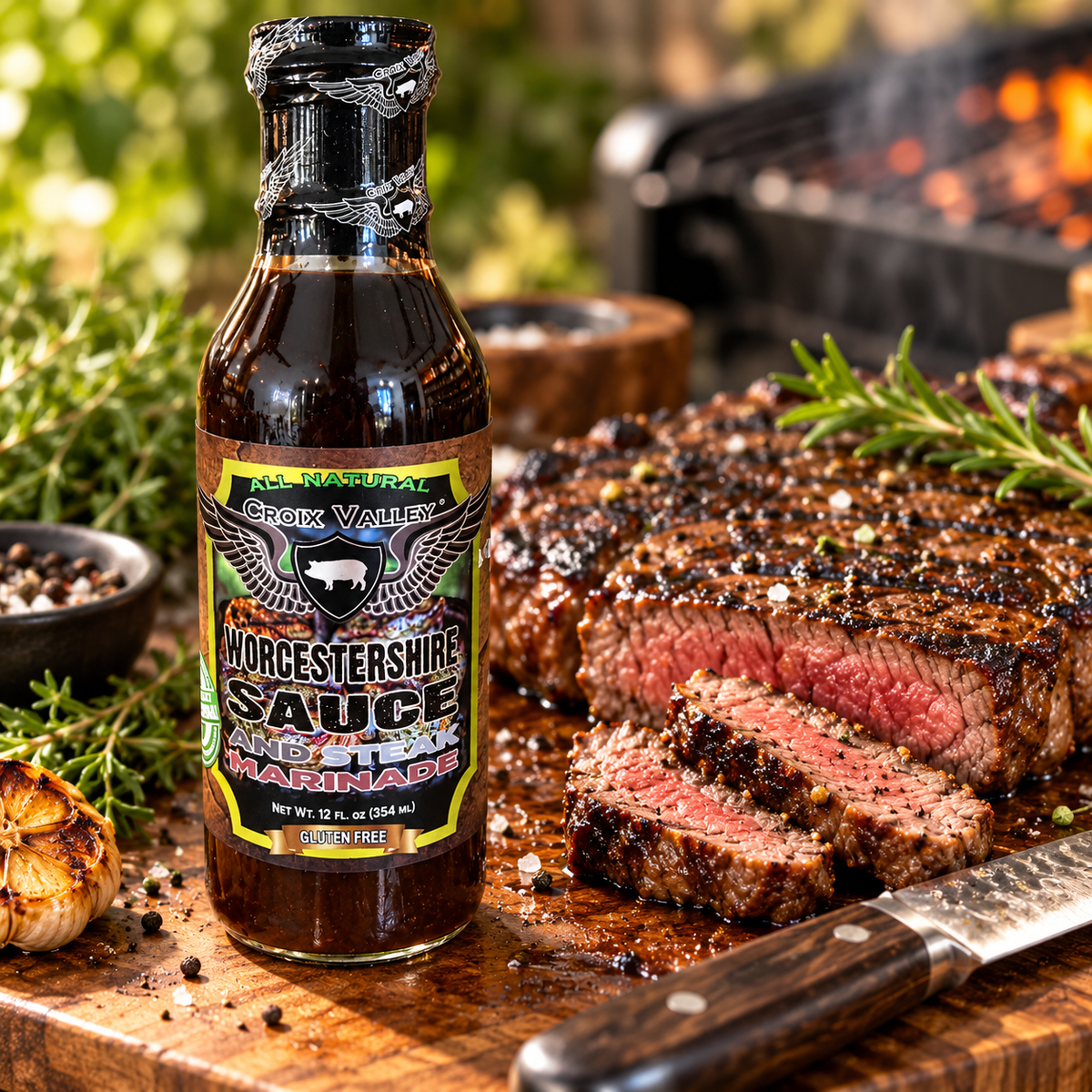 Croix Valley Worcestershire Sauce & Steak Marinade, 12 fl oz