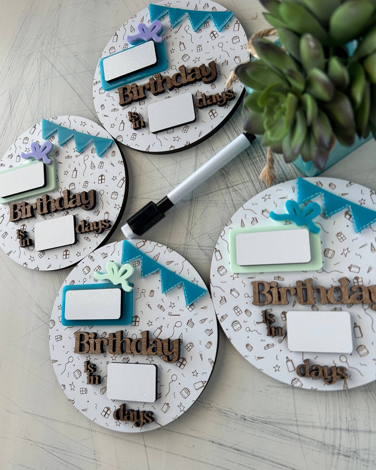 Dry Erase Birthday Countdown Sign