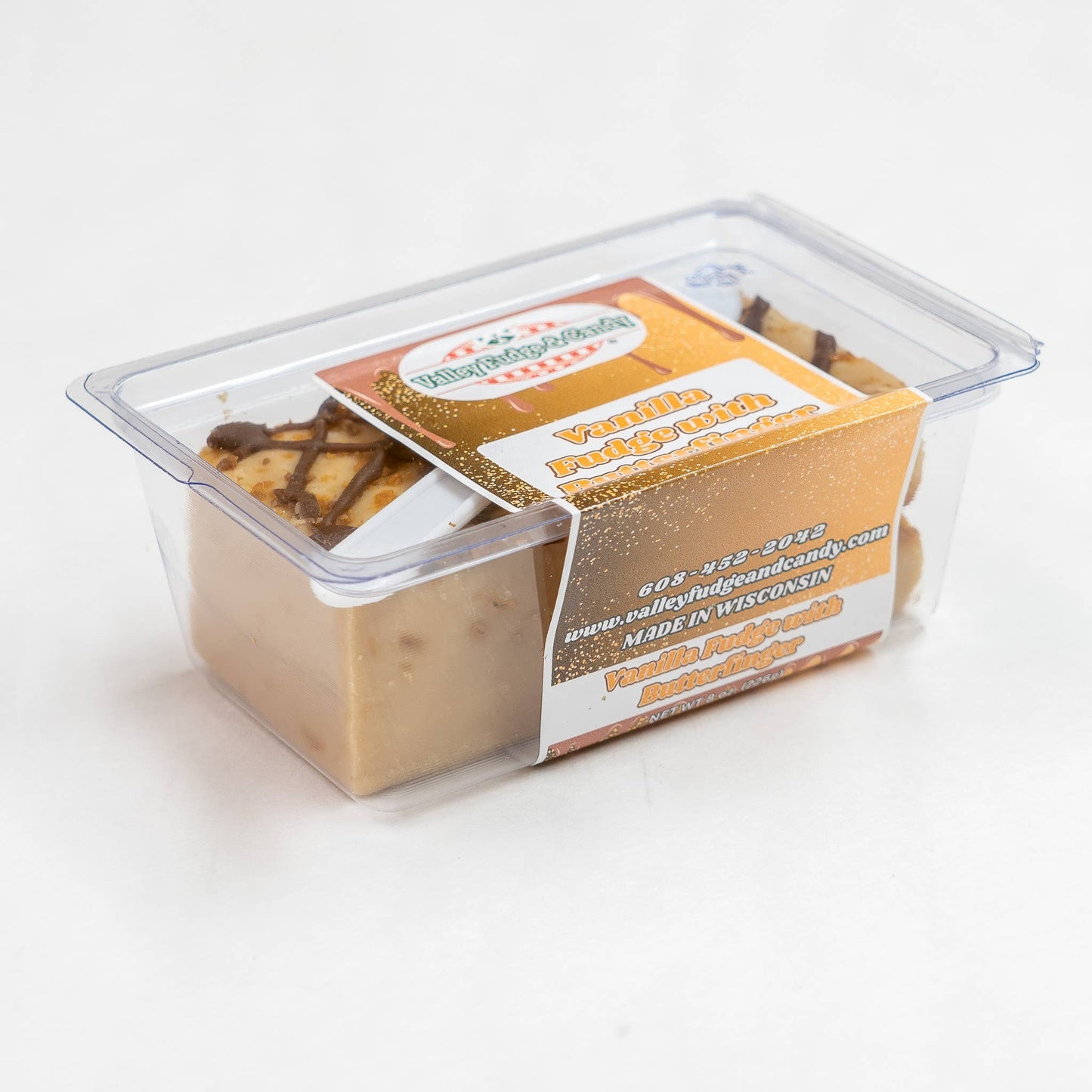 Vanilla Fudge with Butterfinger Pieces 1/2 lb. Fudge Bar