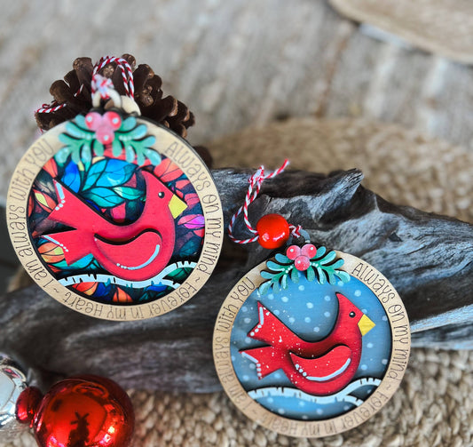 Cardinal Remembrance Hand-Painted Ornament