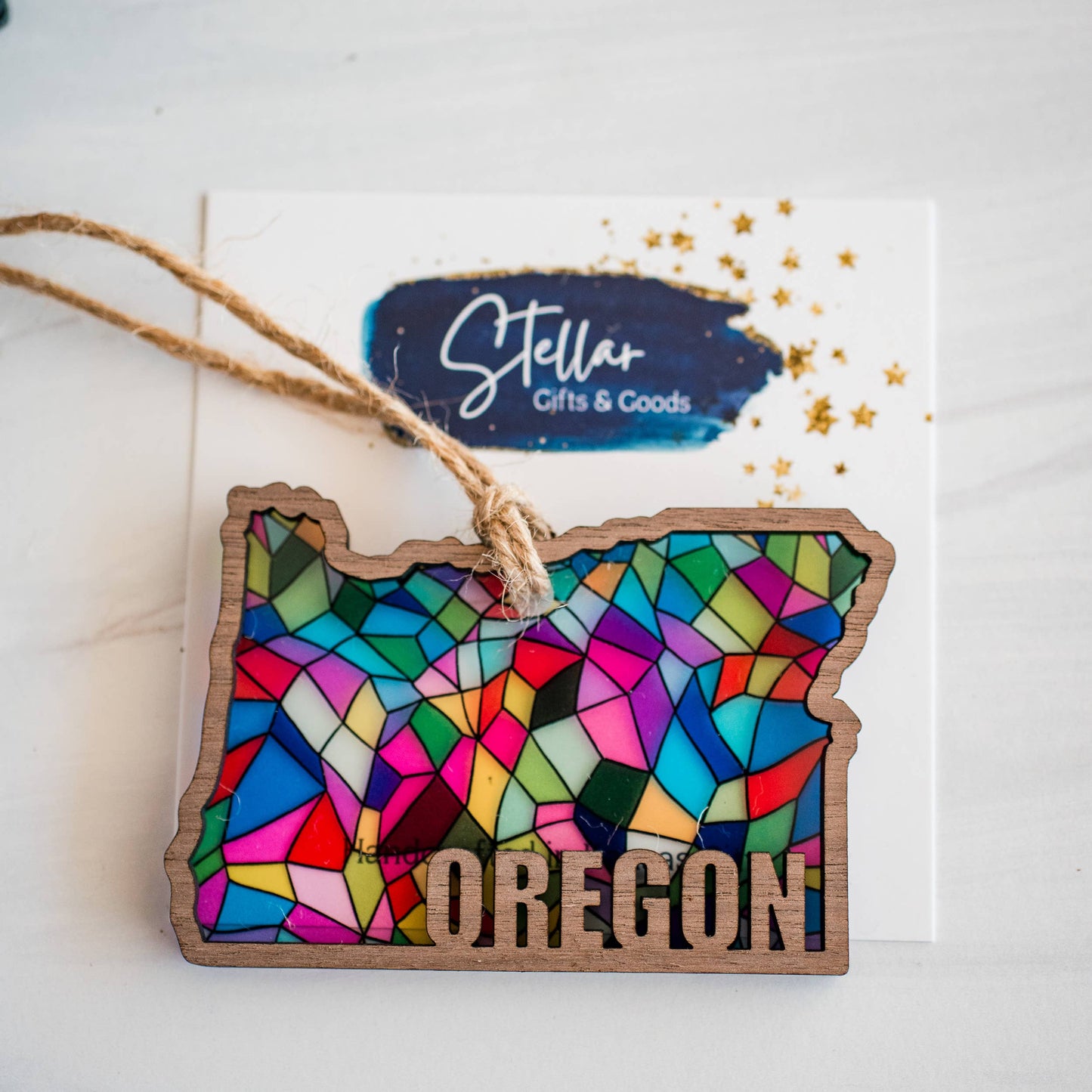 Ornaments - Stained Glass State Holiday- Local Christmas