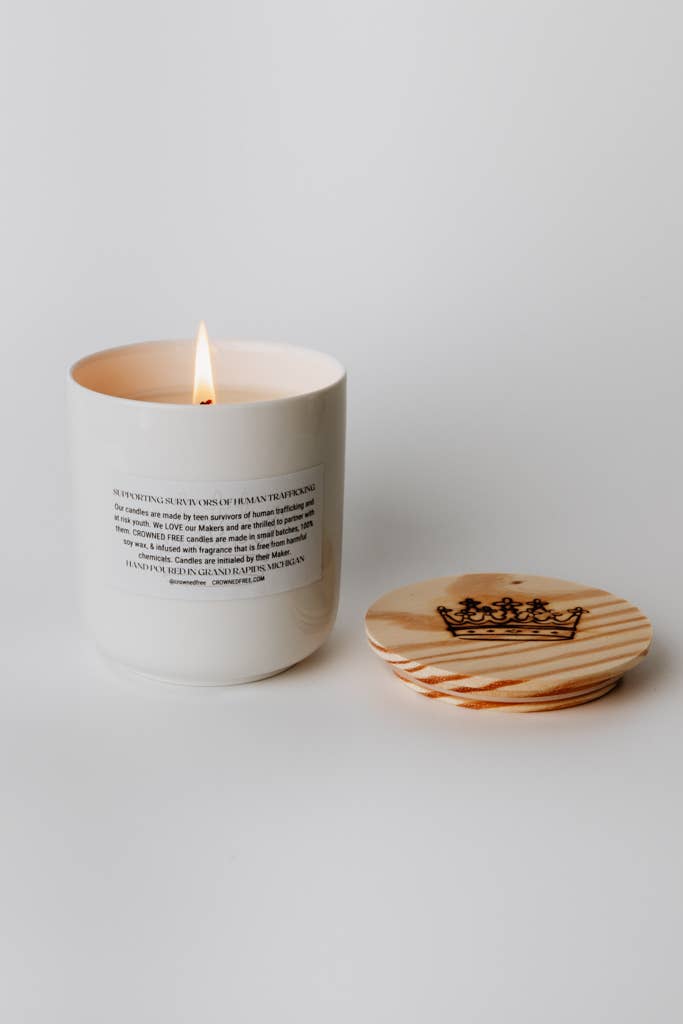 Walk With Me Candle, 10 oz White - Made By Survivors