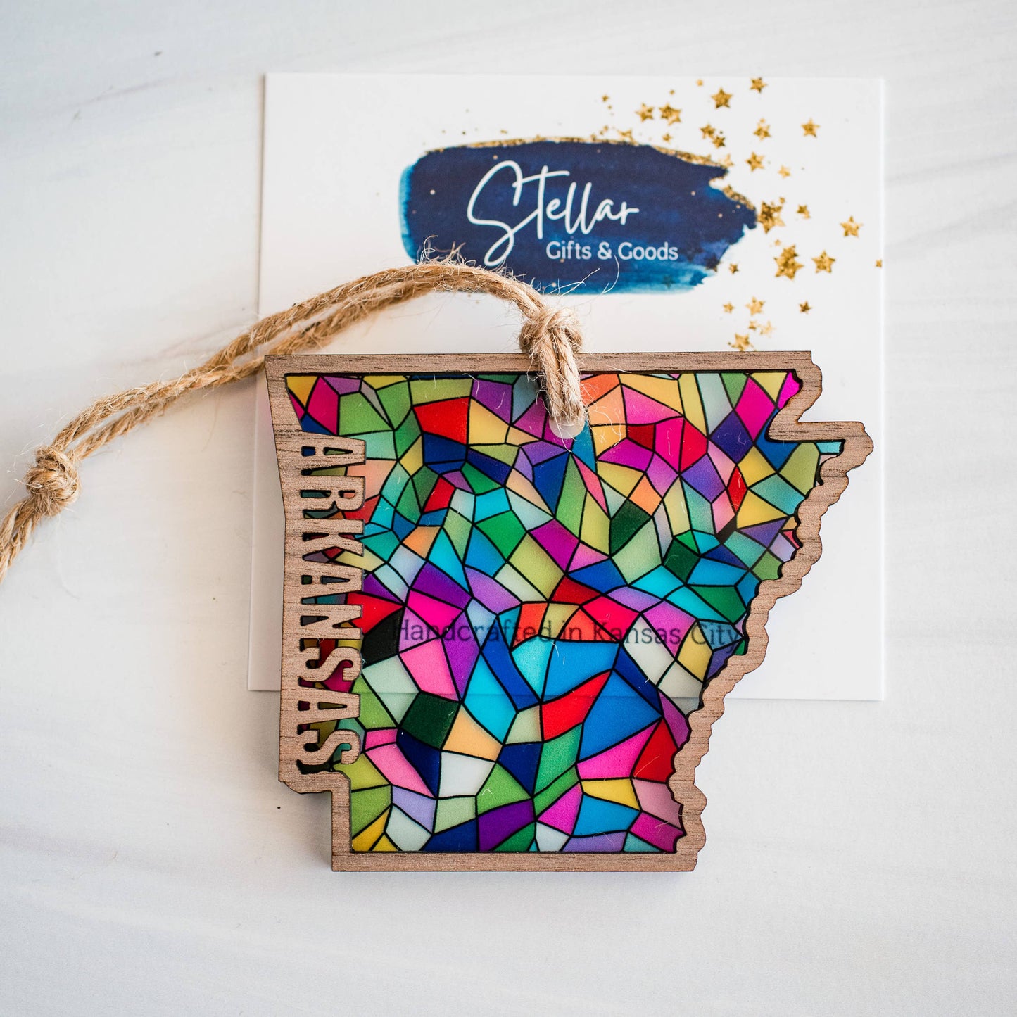 Ornaments - Stained Glass State Holiday- Local Christmas