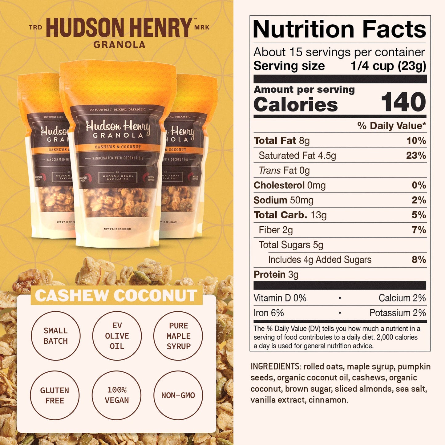 Cashew Coconut Granola - 12oz Bags