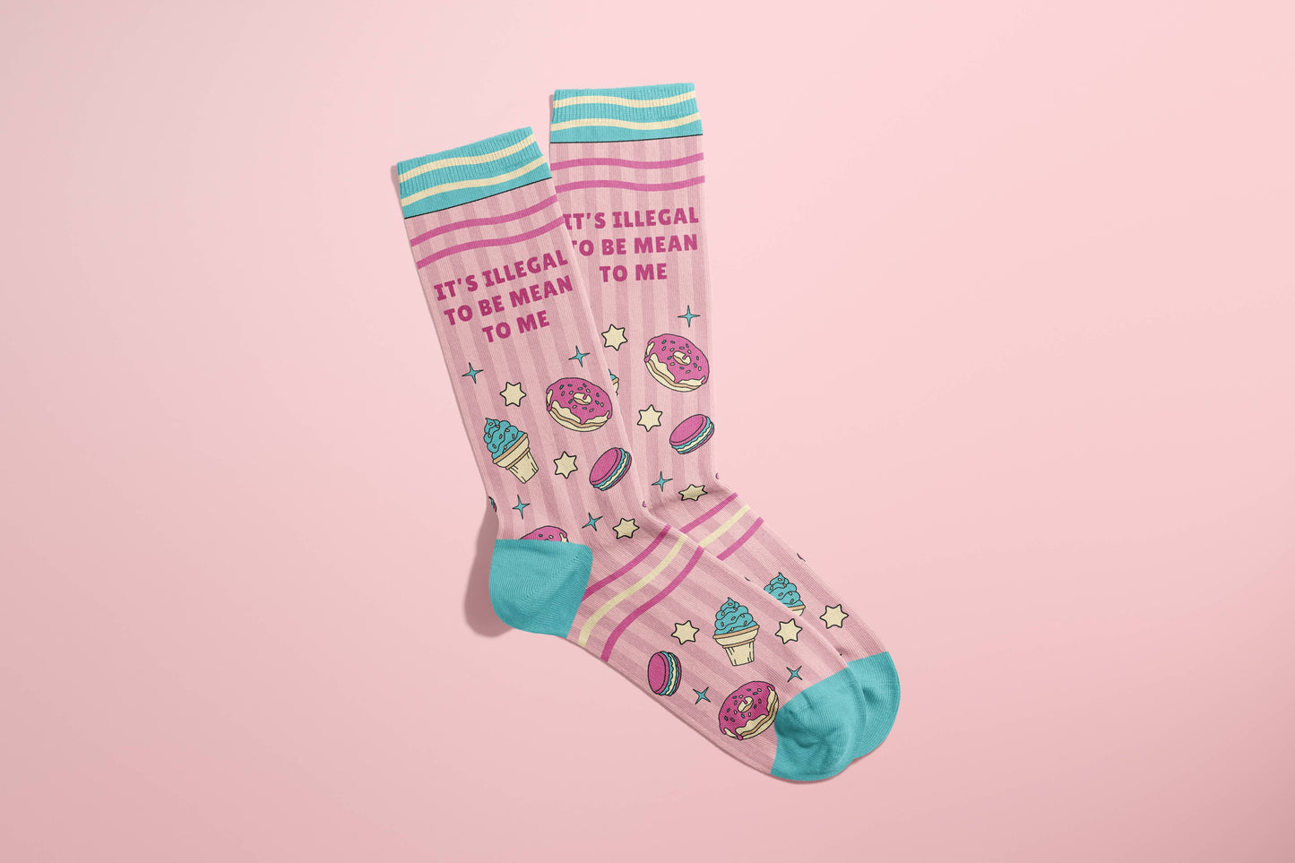 Its Illegal To Be Mean To Me Socks (funny, stocking stuffer