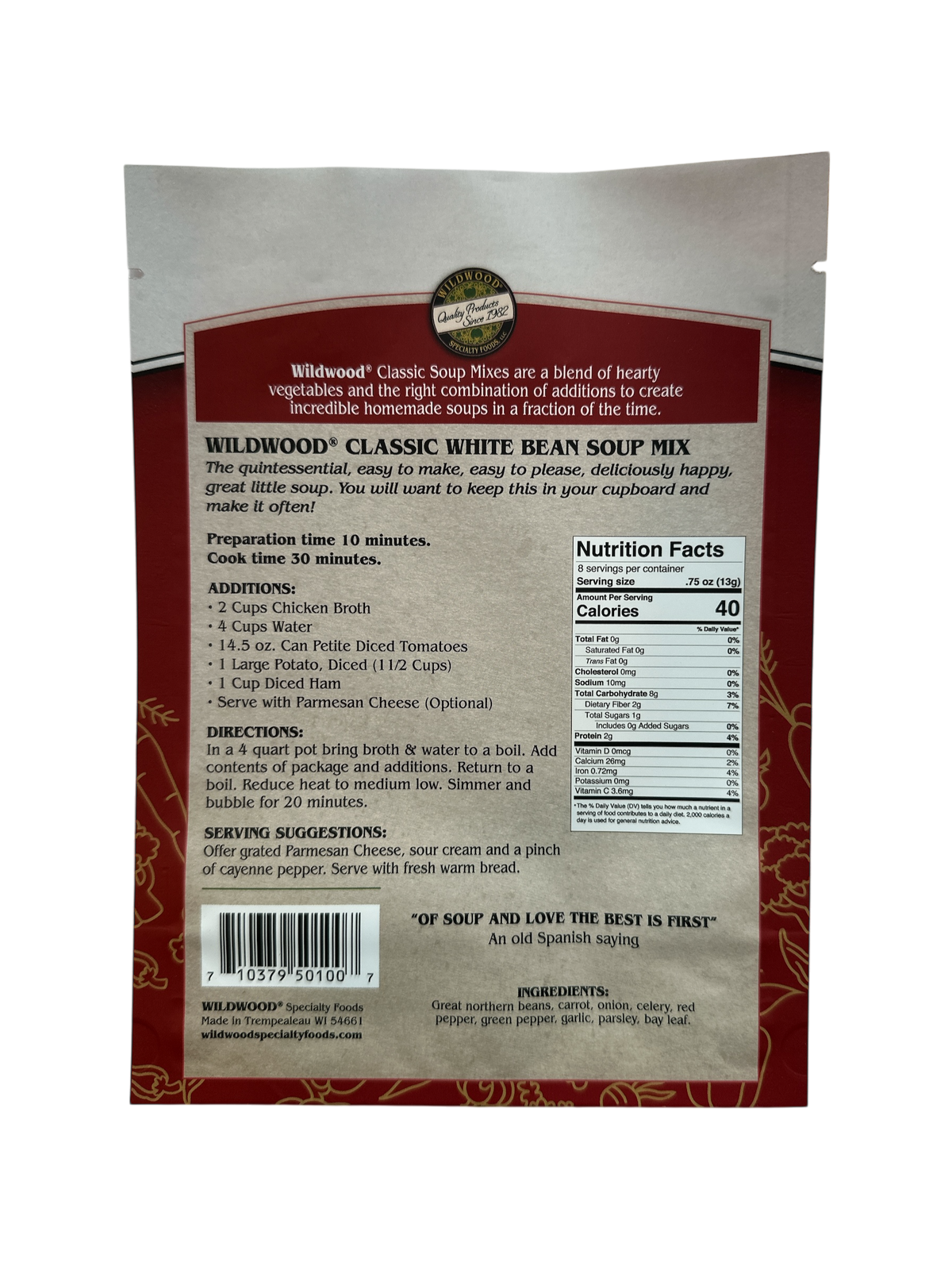 Classic White Bean Soup Mix 6 oz Family Size