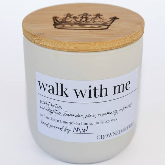 Walk With Me Candle, 10 oz White - Made By Survivors