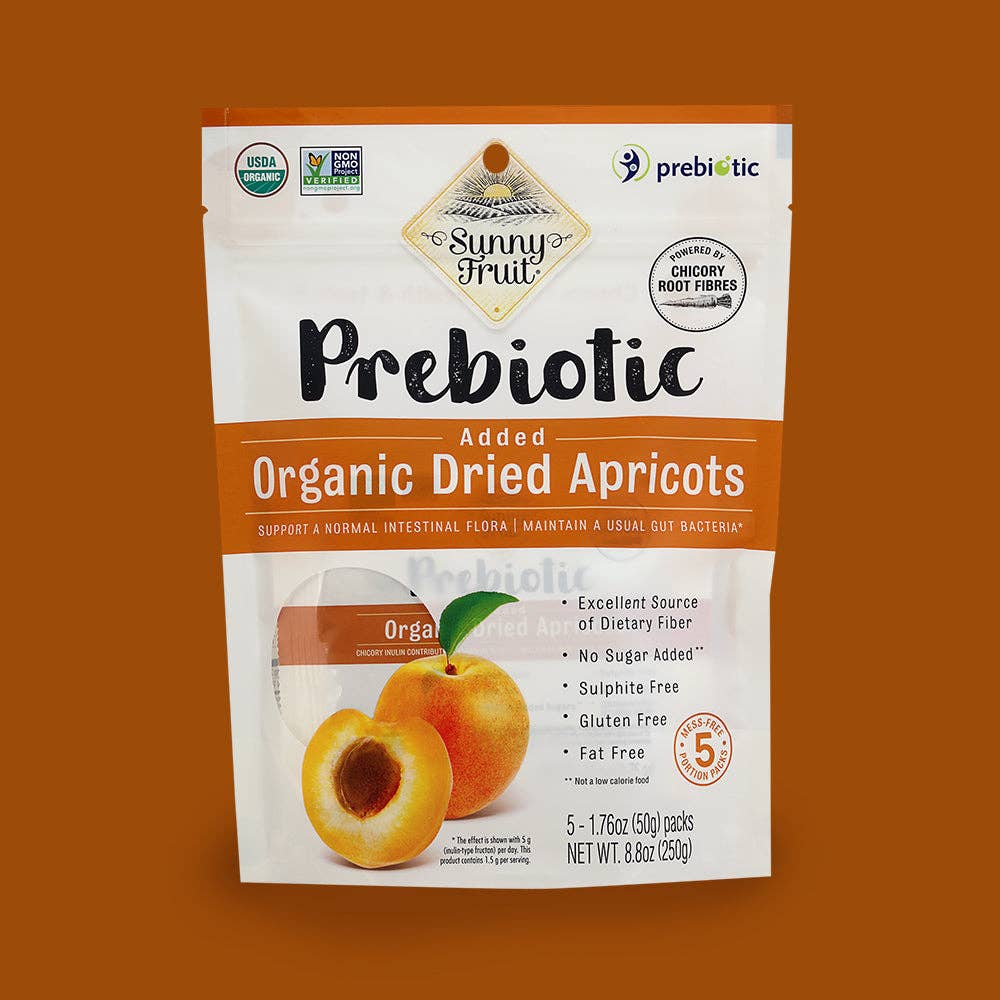 Organic Dried Apricots Added Prebiotics - No Sugar Added