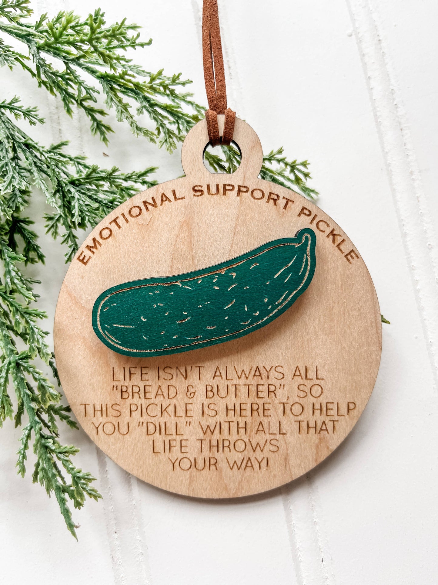 Emotional Support Pickle Ornament/Car Charm