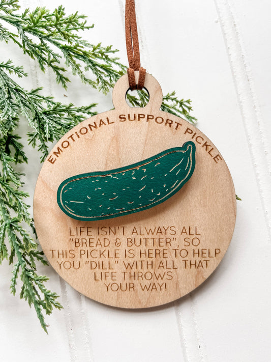Emotional Support Pickle Ornament/Car Charm