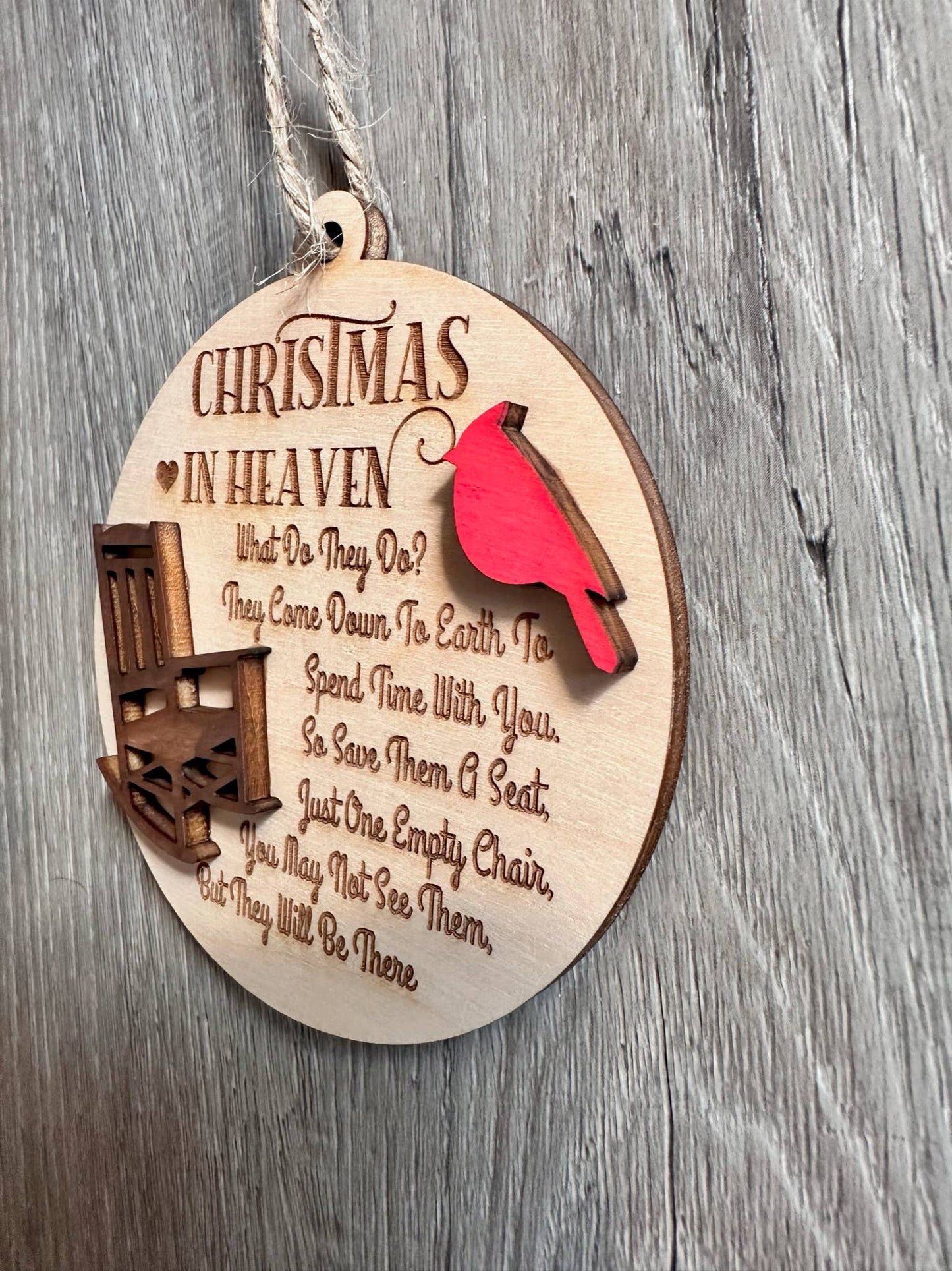 Christmas In Heaven Ornament-Rocking Chair-Cardinal