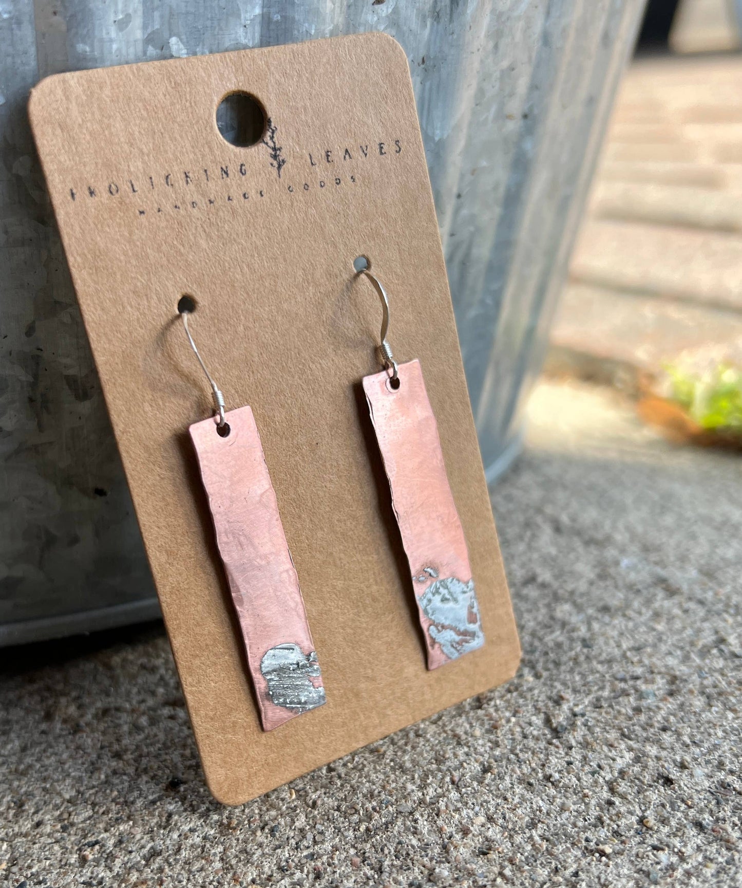 Copper Earrings with Splash