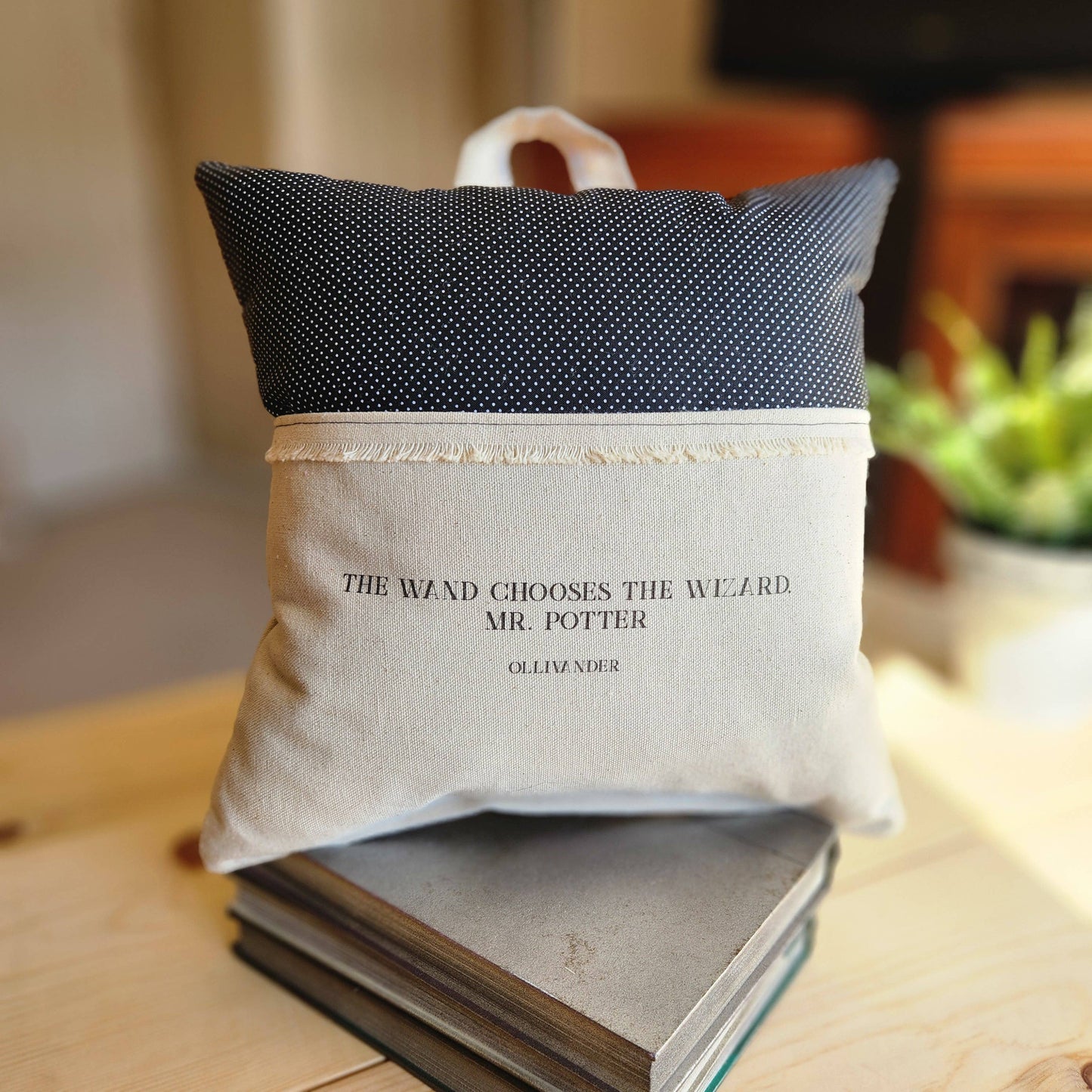 The Wand Chooses the Wizard, Reading Pillow, dot print