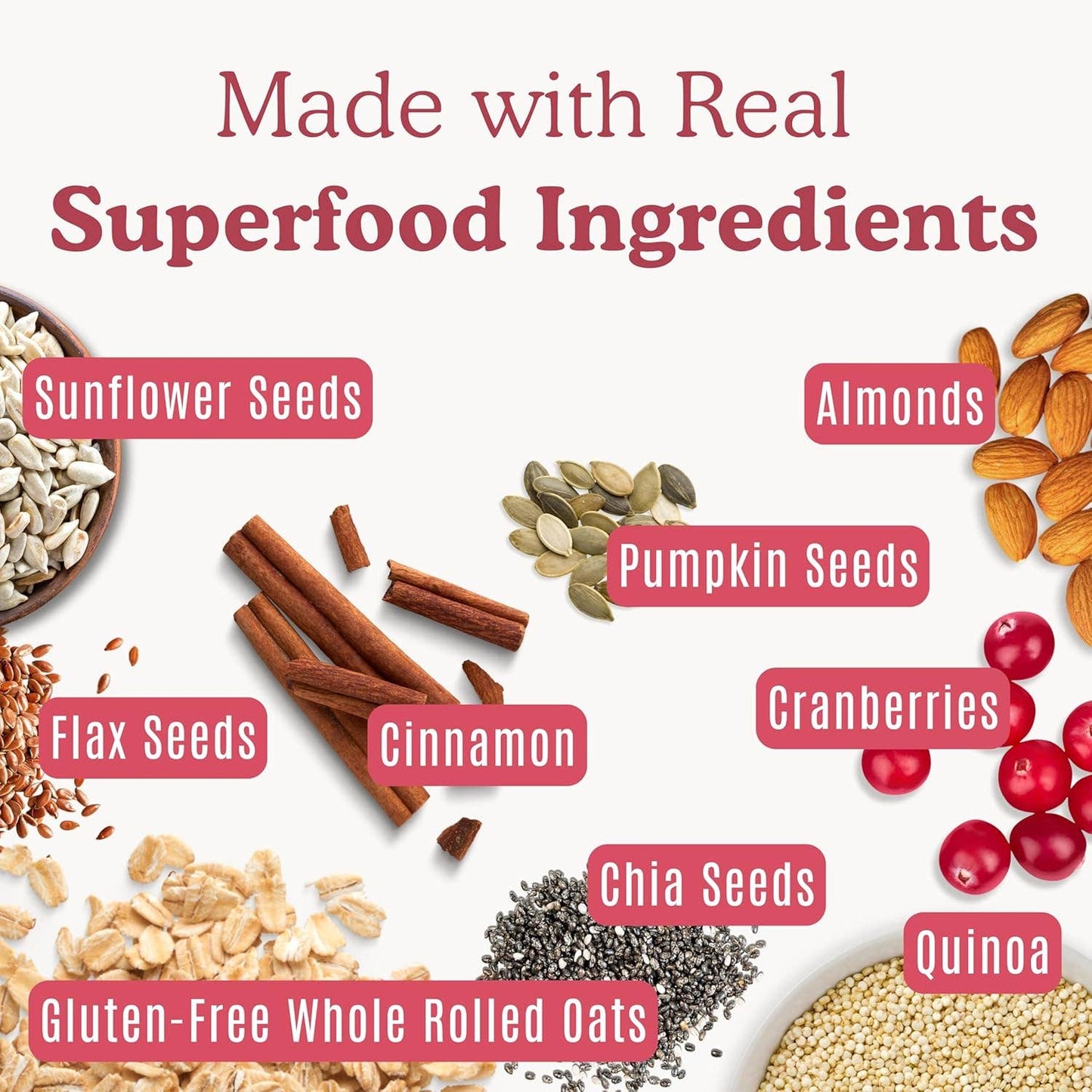 Superfood Cranberry Almond Flax Oatmeal Pantry Bag