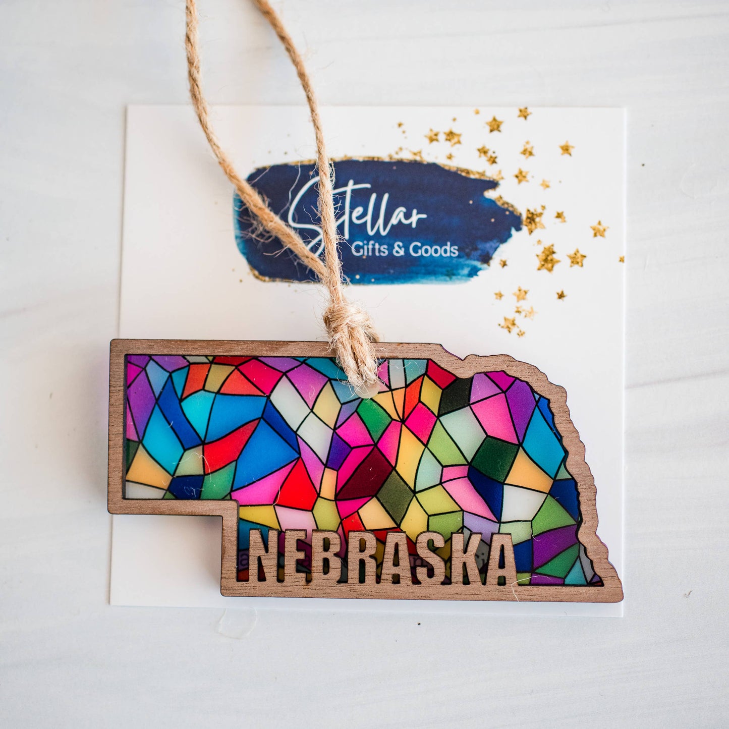 Ornaments - Stained Glass State Holiday- Local Christmas