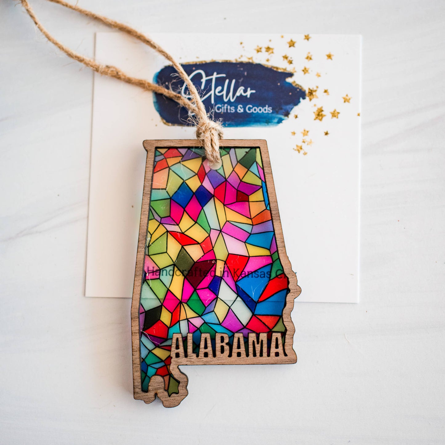 Ornaments - Stained Glass State Holiday- Local Christmas