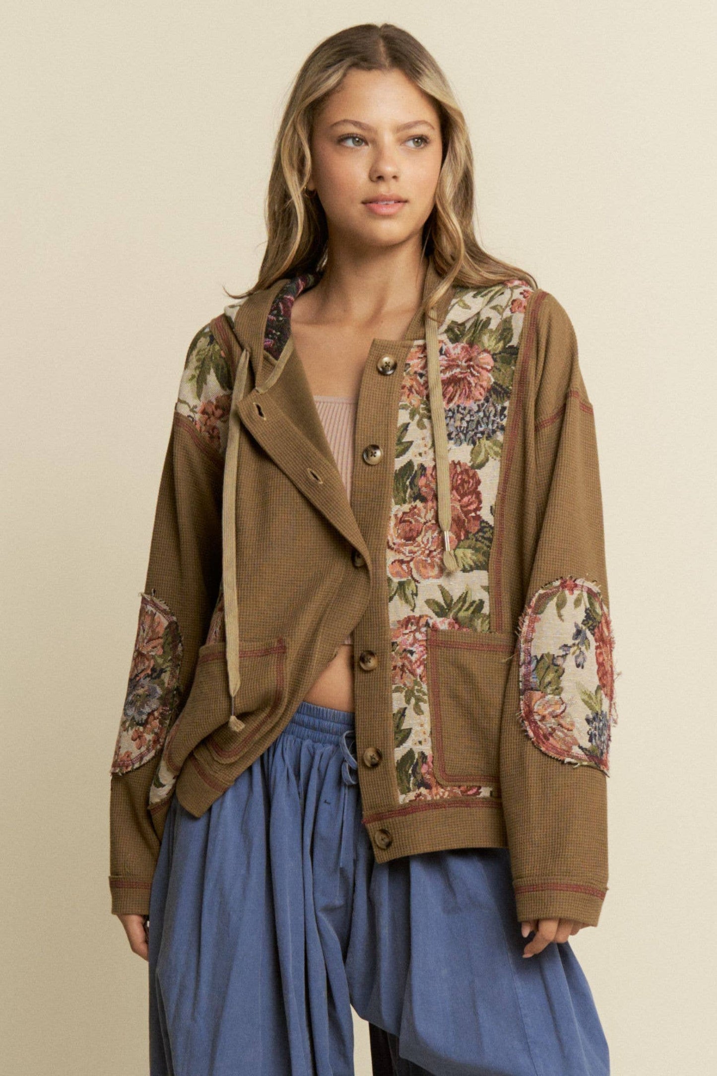 Teddy Bear Design Knit Hooded Jacket