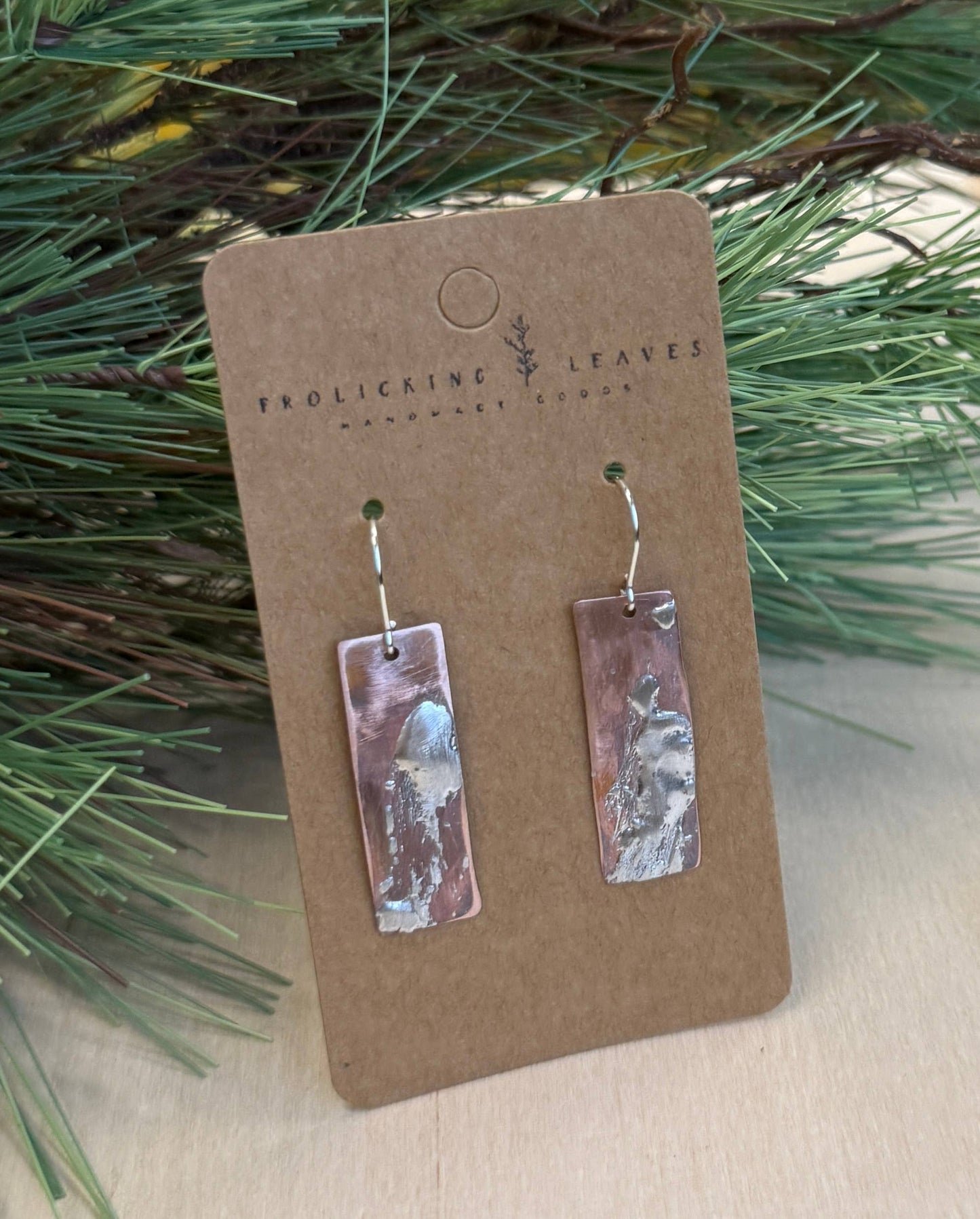 Copper Earrings with Splash