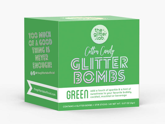 Green Drink Glitter Bombs for Cocktails, Mocktails & Bubbly