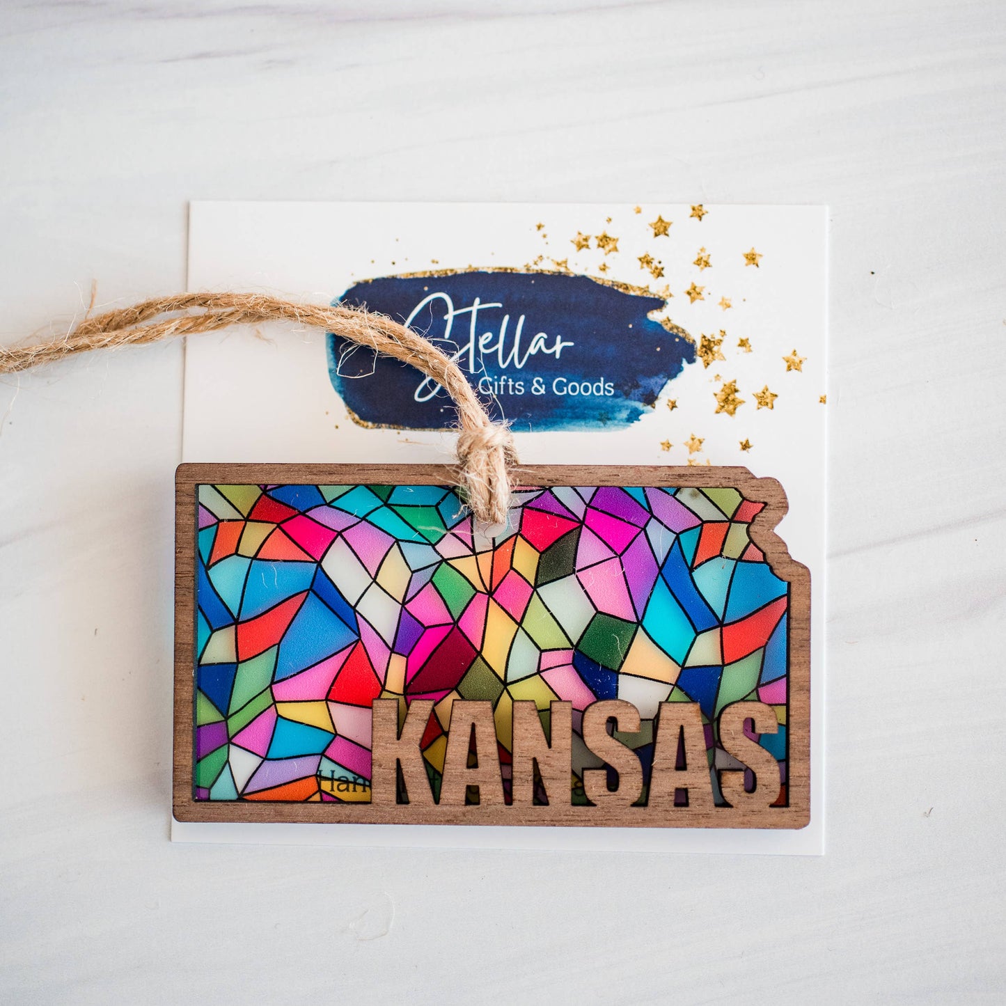 Ornaments - Stained Glass State Holiday- Local Christmas